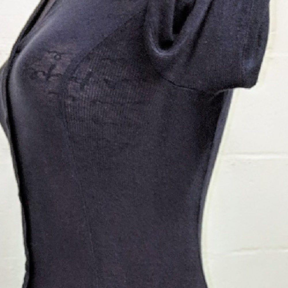 Forever 21 Paneled Knit Shirt 3/4 Roll Tab Sleeves - Picture 4 of 5